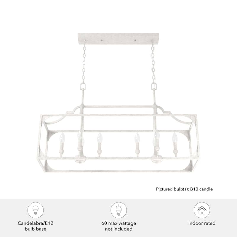 Hunter Highland Hill 8-Light Linear Chandelier - Dining Room Table - Farmhouse, Rustic