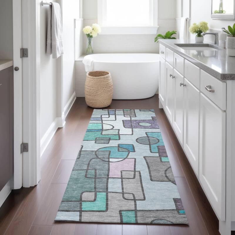 Machine Washable Indoor/ Outdoor Contemporary Prenner Chantille Rug