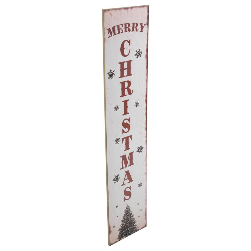 36" Merry Christmas Tree and Snowflakes Wall Sign