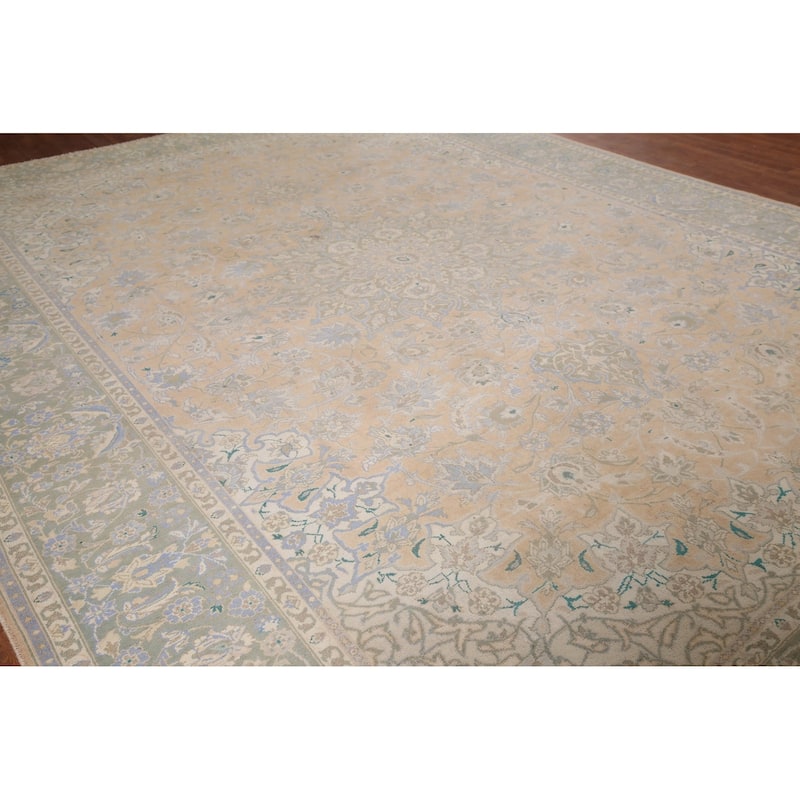 Muted Najafabad Vintage Persian Area Rug Hand-Knotted Wool Carpet - 9'10" x 12'8"