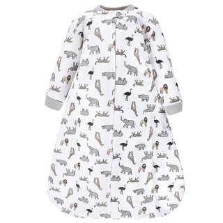 Hudson Baby Infant Premium Quilted Long Sleeve Sleeping Bag and Wearable Blanket, Neutral Safari