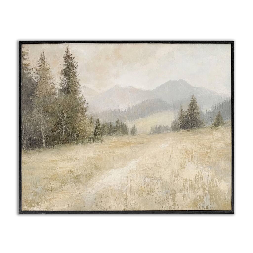 Stupell Fog on Mountain Valley Framed Giclee Art Design By Petal Prints Design