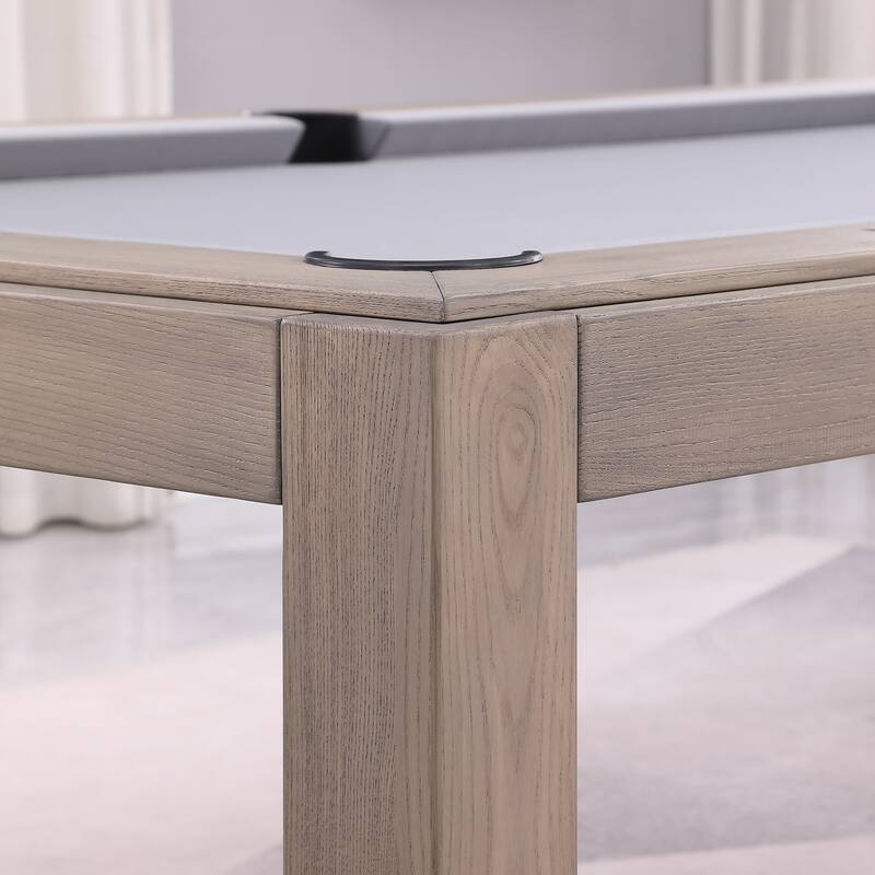 Olivia GreyWash Ash 8ft Billiard Slate Pool Table with dining top