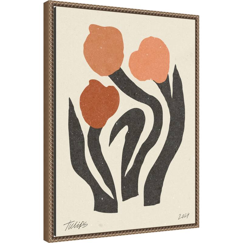 Modern Flower No. 2 by Nktn (18 x 24 in.), Framed Canvas Wall Art Print