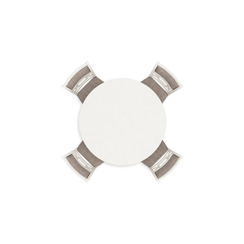 Berg 5pc Counter Height Dining Table Set, White Wood, Padded Chairs