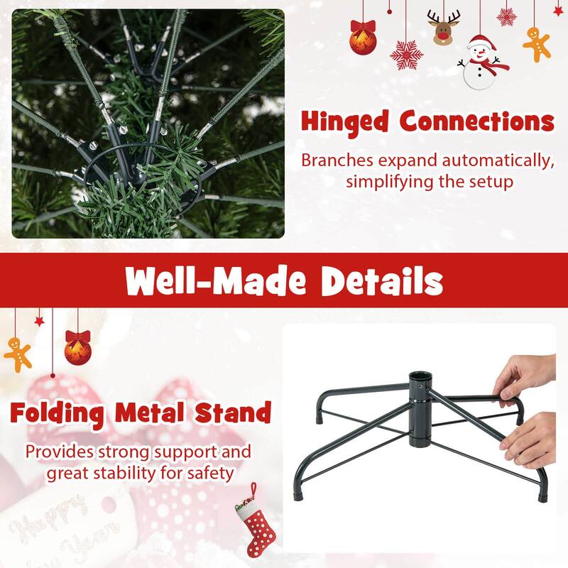 Costway 6/7/8 FT Artificial Christmas Tree with 270 LED Lights, 746 - See Details