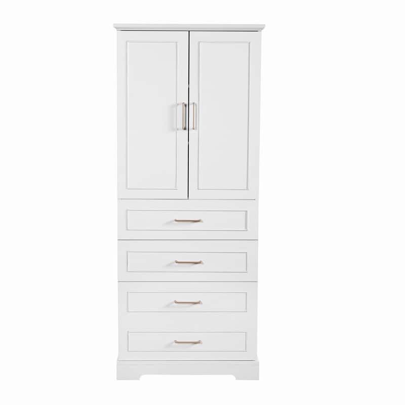 Modern 72.2"H Freestanding Bathroom Cabinet with Adjustable Shelves and Soft-Close Doors for Organized Storage