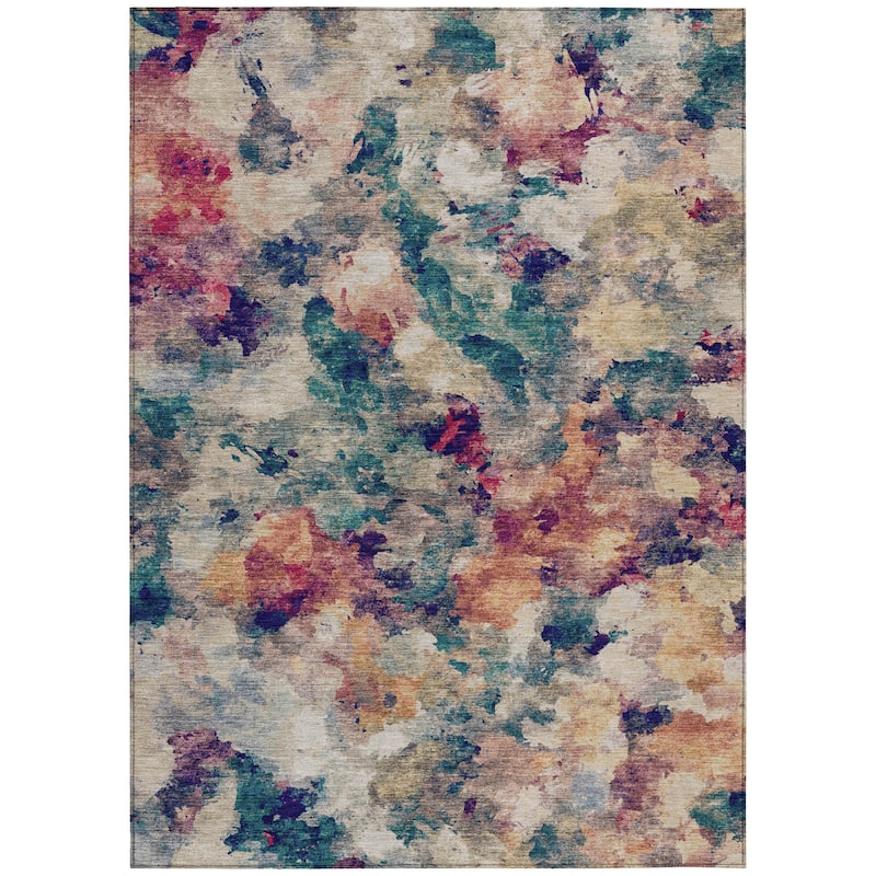 Machine Washable Indoor/Outdoor Modern Artistry Chantille Rug