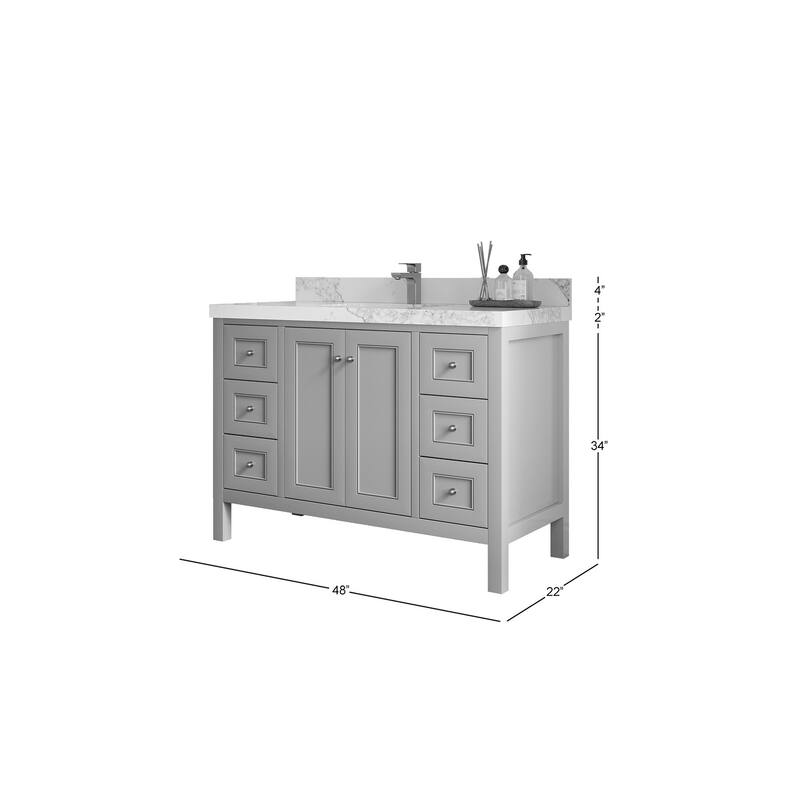 Willow Collections 48 in. W x 22 in. D Nashville Single Sink Bathroom Vanity with Countertop