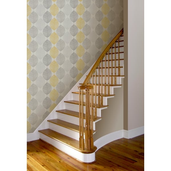 Arthouse Scandi Leaf Yellow Wallpaper - On Sale - Overstock - 32864885