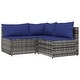 preview thumbnail 35 of 100, vidaXL Patio Corner Sofa with Cushions Black/Brown/Gray Poly Rattan