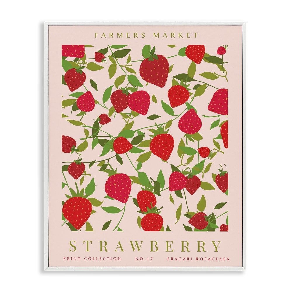 Stupell Strawberry Gallery Print Framed Giclee Art Design By Kamdon Kreations