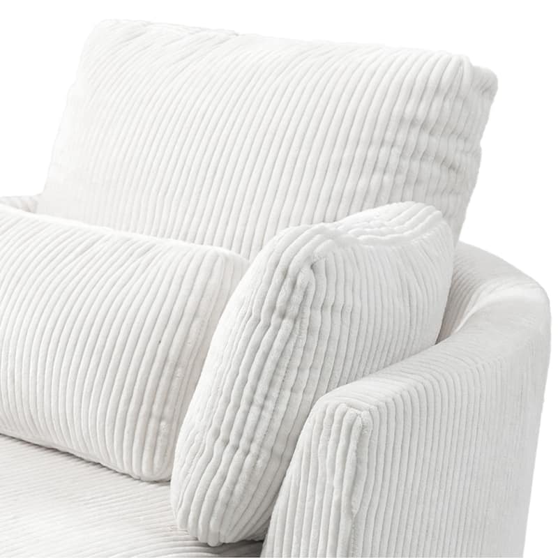 Indoor Corduroy Swivel Chair with Pillows
