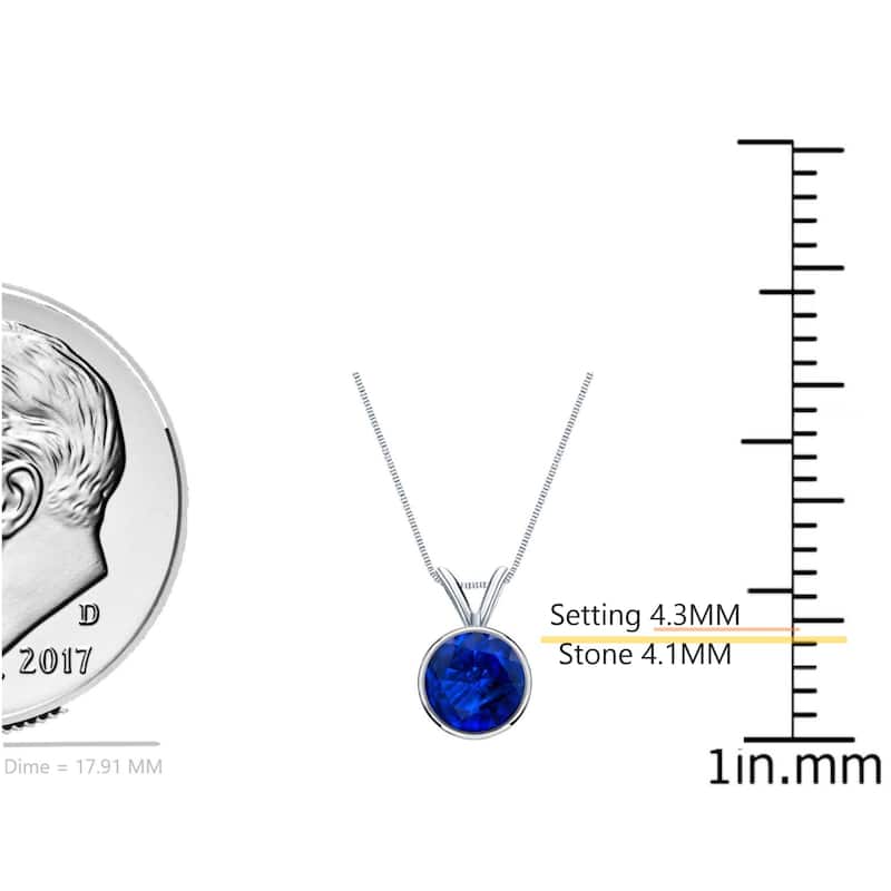 Auriya 14k Gold Bezel-set Sapphire Solitaire Necklace 1/3ctw