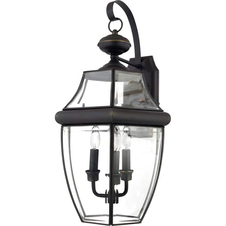 Newbury 3-Light Outdoor Wall Lantern in Medici Bronze