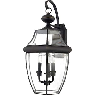 Newbury 3-Light Outdoor Wall Lantern in Medici Bronze