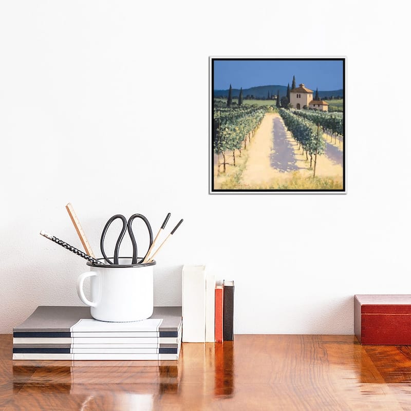 iCanvas "Vineyard Shadows" by David Short Framed Canvas Print