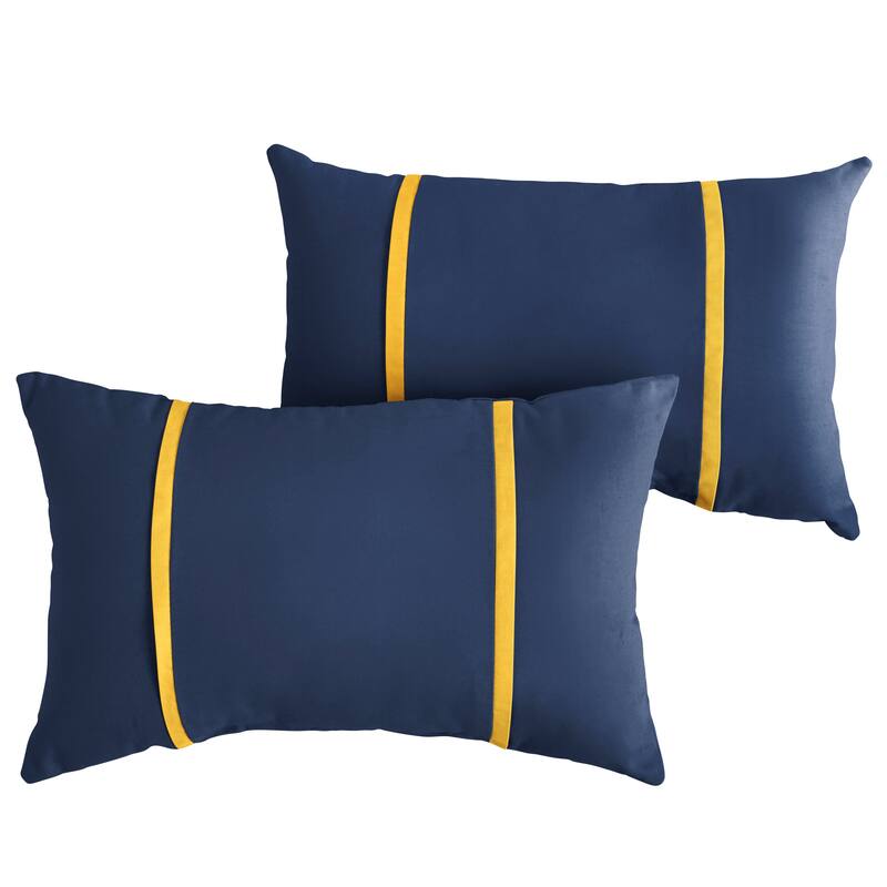 Sorra Home Sunbrella Outdoor Double Petite Flange Pillow Set of 2