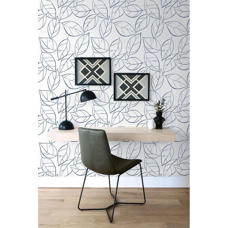 NextWall Tossed Leaves Peel and Stick Removable Wallpaper