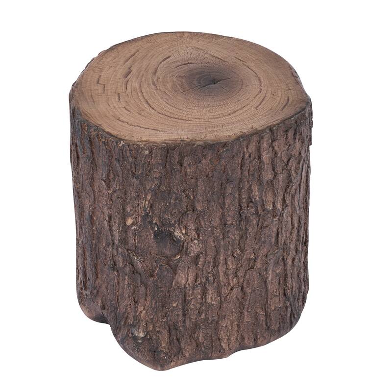 Christopher Knight Home - Reed 16.93"H Outdoor Rustic Faux Wood Tree-Stump MGO Side Table, Fully Assembled - 15.28