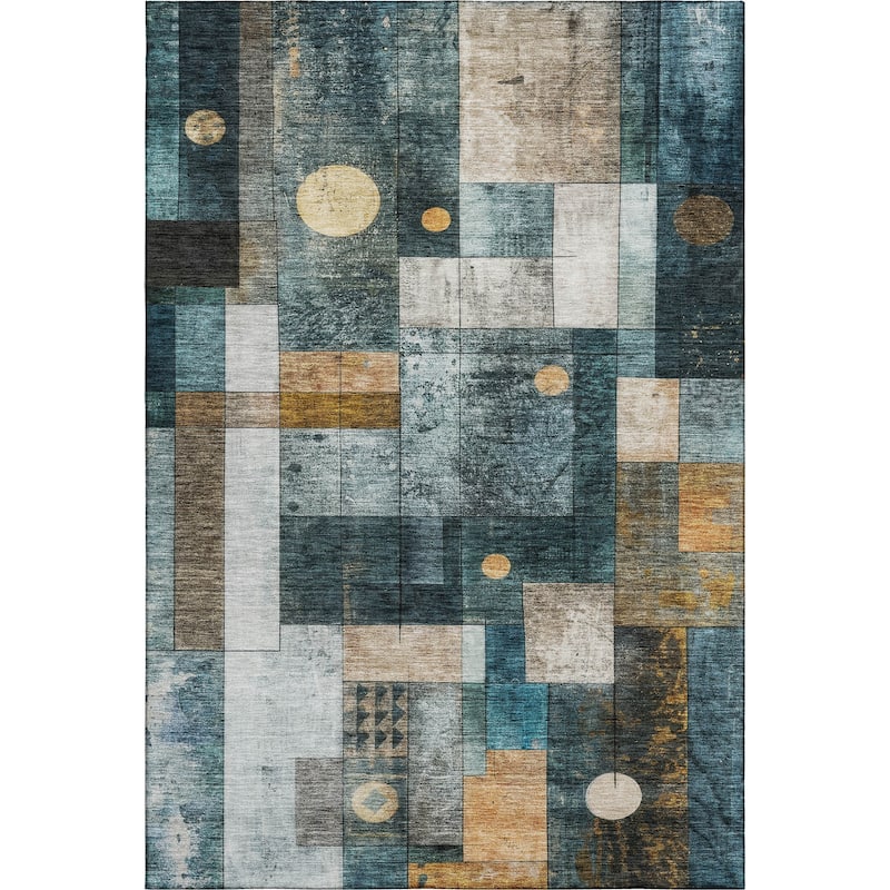 Premium Washable Super Soft Contemporary Orbit Mayfield Rug