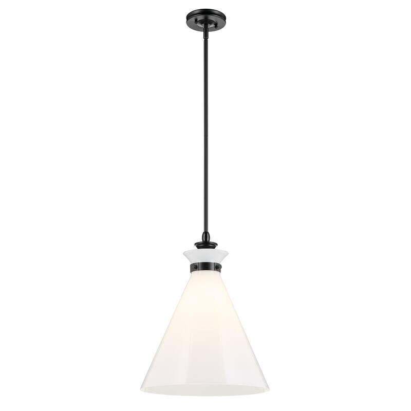 Kichler Lighting Laria 16 Inch 1 Light Pendant with Opal Glass in Black