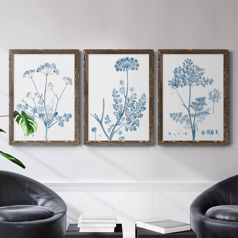 Antique Botanical in Blue IV-Premium Framed Canvas - Ready to Hang - Multi-Color