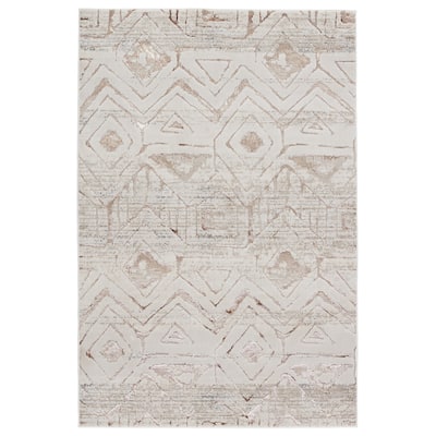 Nikki Chu Kalindi Tribal Cream/ Taupe Area Rug