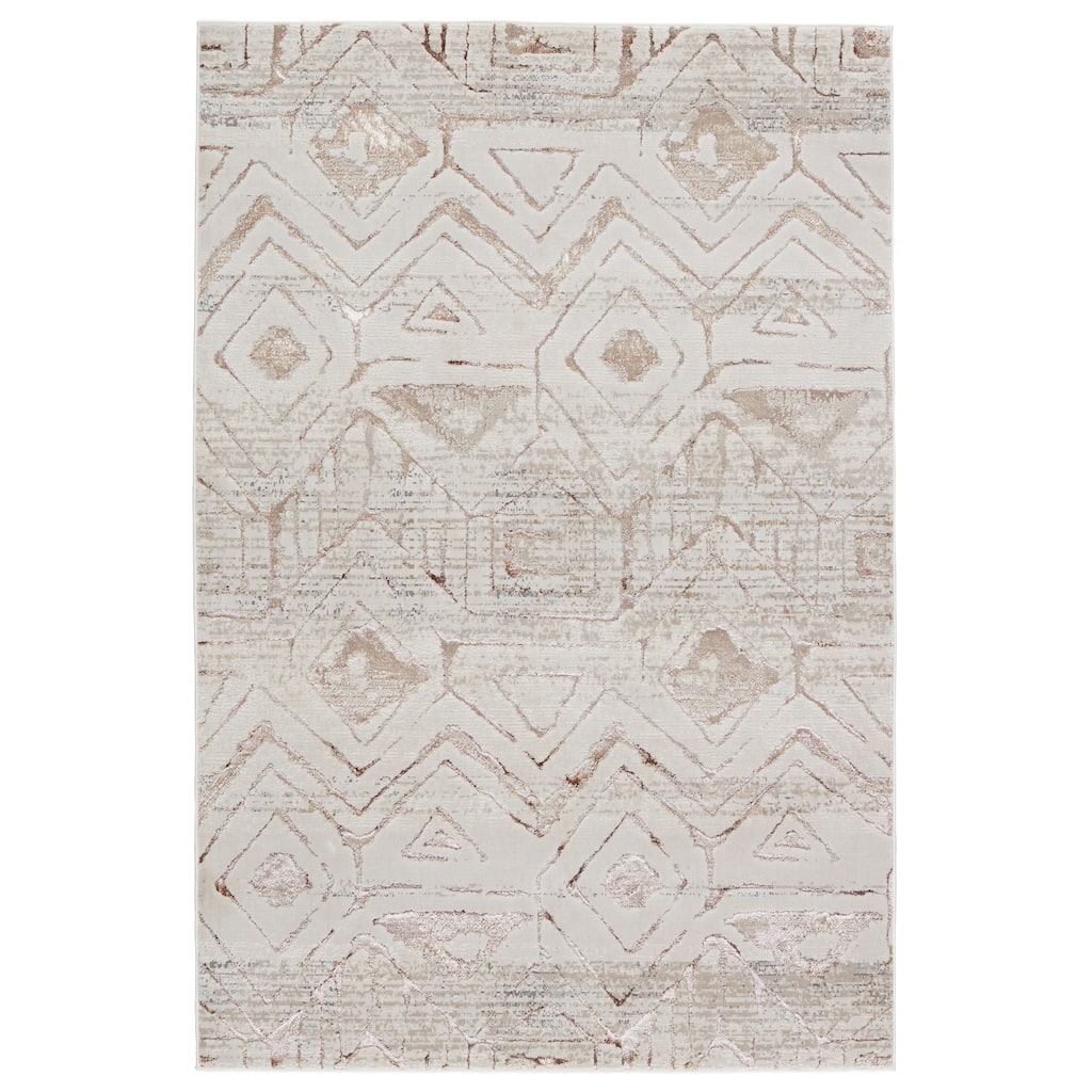 Nikki Chu Kalindi Tribal Cream/ Taupe Area Rug