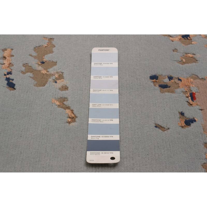 ECARPETGALLERY Hand-knotted Alma Light Blue Silk, Wool Rug - 8'1 x 10'1