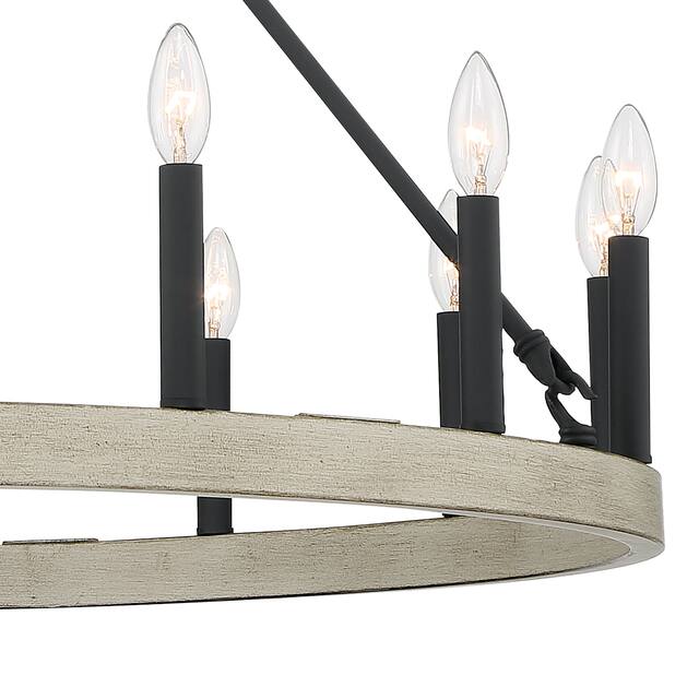 Acroma 15 Light 40 In Modern Farmhouse Wagon Wheel Chandelier-UL