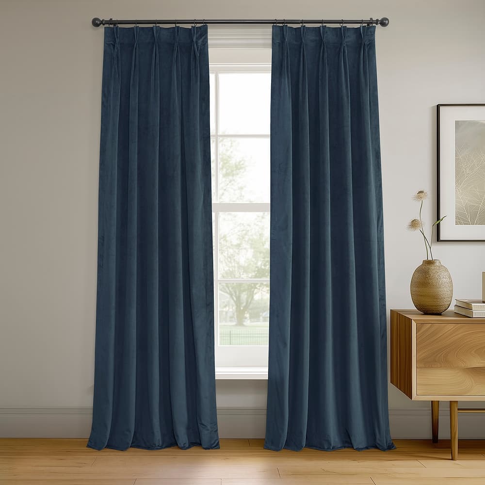 Exclusive Fabrics Signature Pleated Blackout Velvet Curtain (1 Panel)