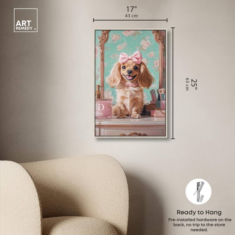 Cute Doxxie at the Vanity Canvas by Art Remedy