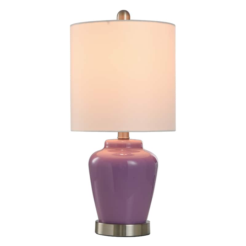 Porch & Den McKenna High Gloss Lilac Glass Ginger Jar Accent Lamp