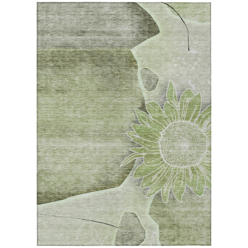 HomeRoots Floral Transitional Rectangle Outdoor Rug