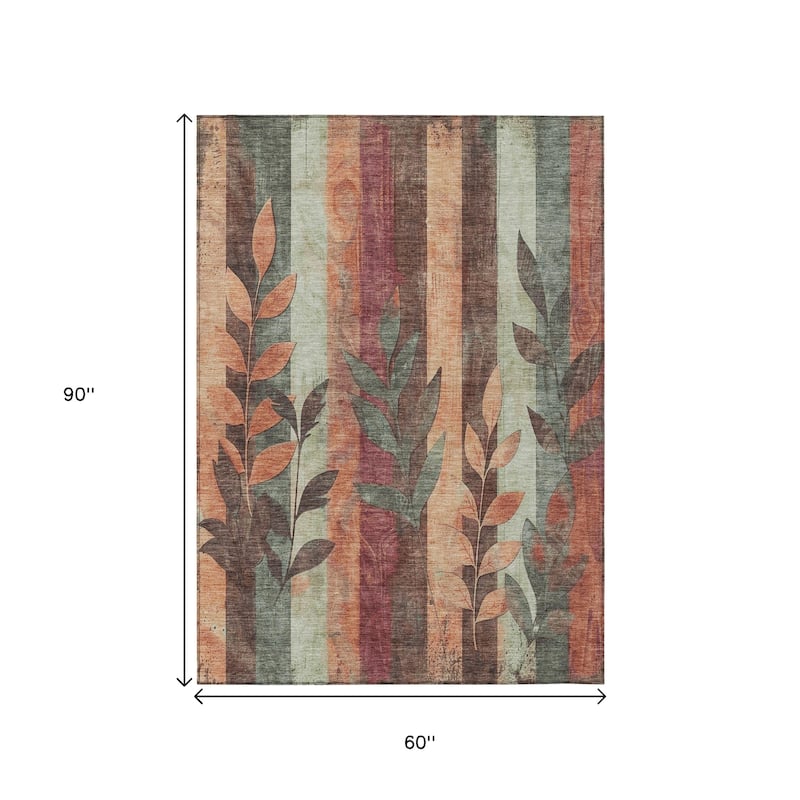 HomeRoots Floral Transitional Rectangle Outdoor Rug