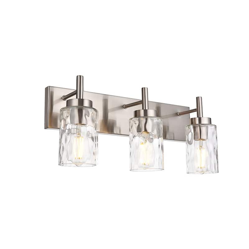 3-Light Vanity Light with Hammered Glass