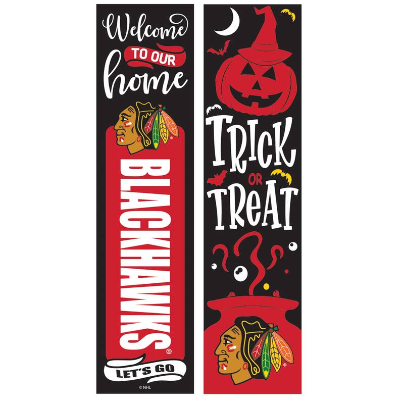 47" Double Sided Seasonal Porch Leaner, Chicago Blackhawks - 47" x 11.25"