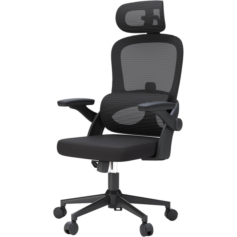 Ergonomic Office Chair with Adjustable Lumbar Support, 3D Armrests, and Tilt Function, High Back Desk Chair for Home and Office