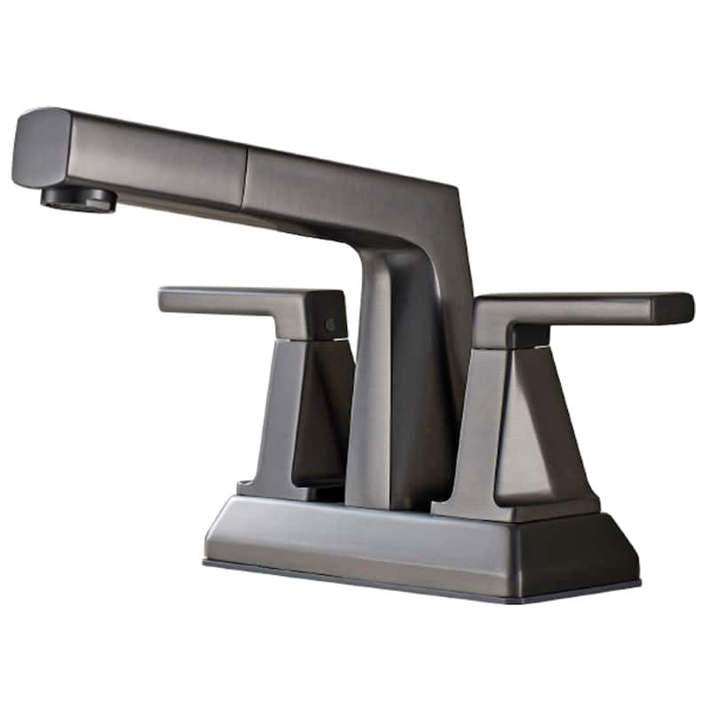 ALPHAUCET Centerset Two-Handle Pull-Out Sprayer Bathroom Faucet
