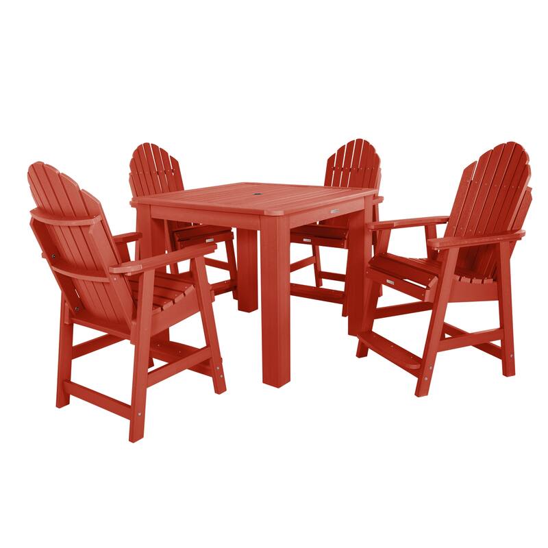 HIGHWOOD Hamilton 5-piece Counter Height Outdoor Dining Set - Rustic Red