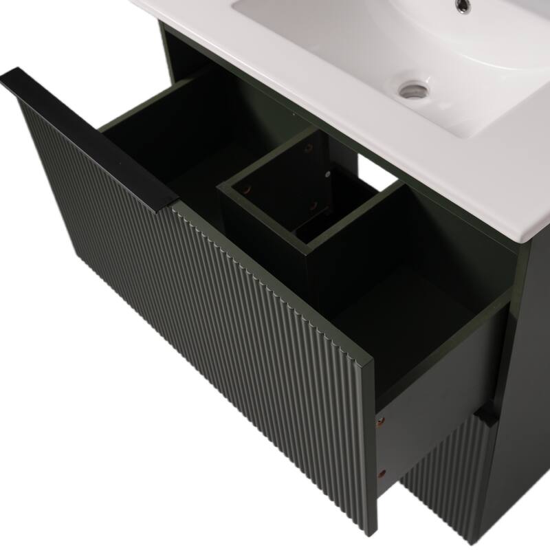 Christopher Knight Home - Moss 30" Bathroom Vanity with Ceramic Sink and Full-Extension Drawers