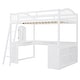 preview thumbnail 4 of 13, Full Wooden Loft Bed with U-shaped Desk, Storage & Tri-fold Mirror, White