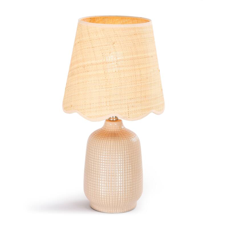 Traditional Ceramic Woven Table Lamp for Living Room
