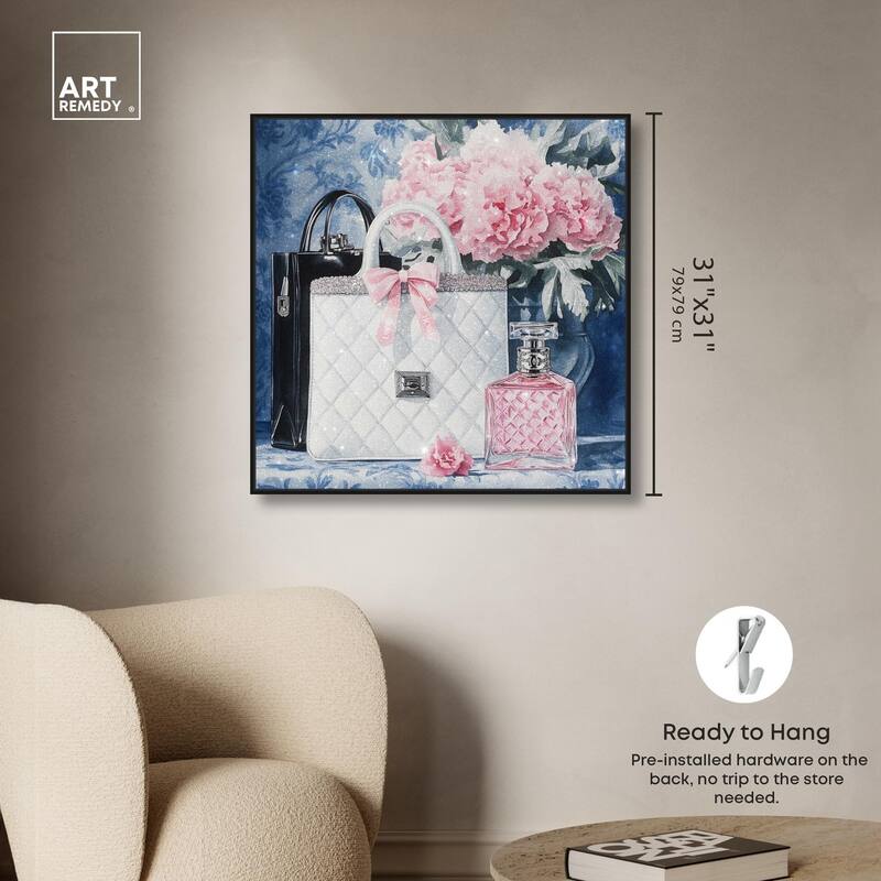 Pink Porcelain Purse and Perfume Canvas by Art Remedy