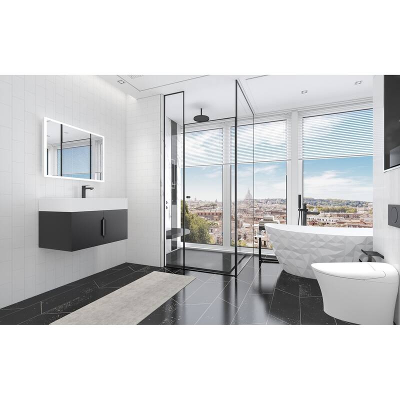 Amazon 30" Wall Mounted Bathroom Right Basin Vanity Set w/ White Top