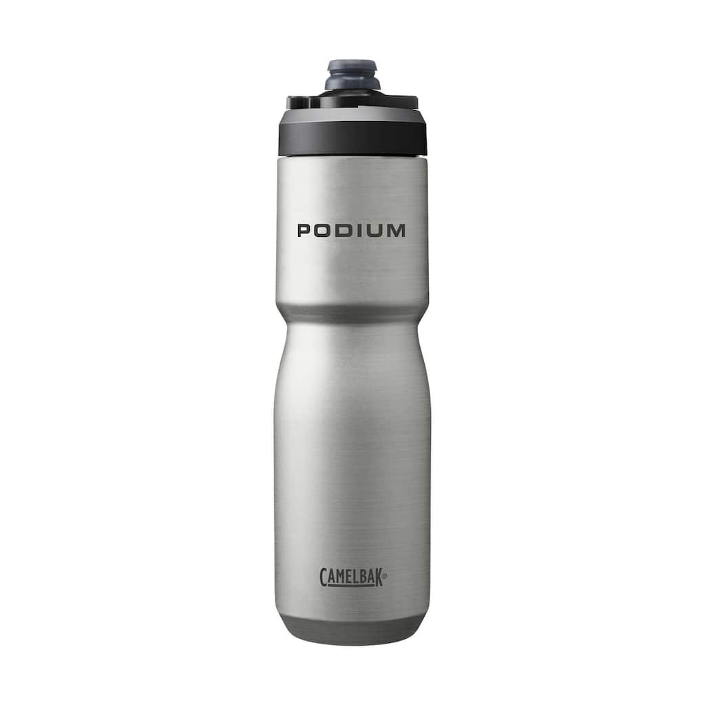 22oz Podium Steel Double-Wall Insulated Bike Water Bottle, Stainless