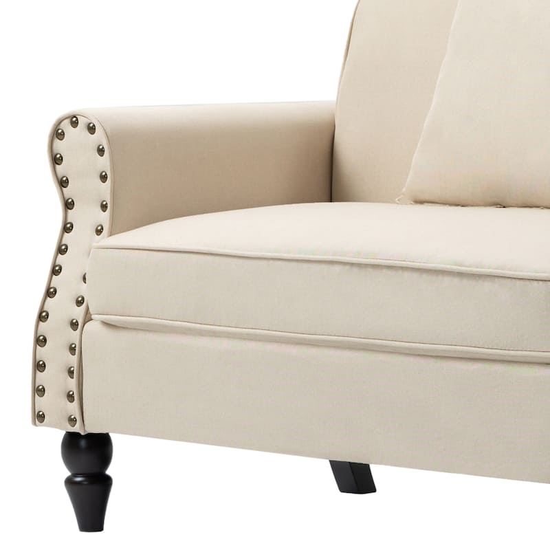 73" Sofa with Nailhead Trim Rolled Arms
