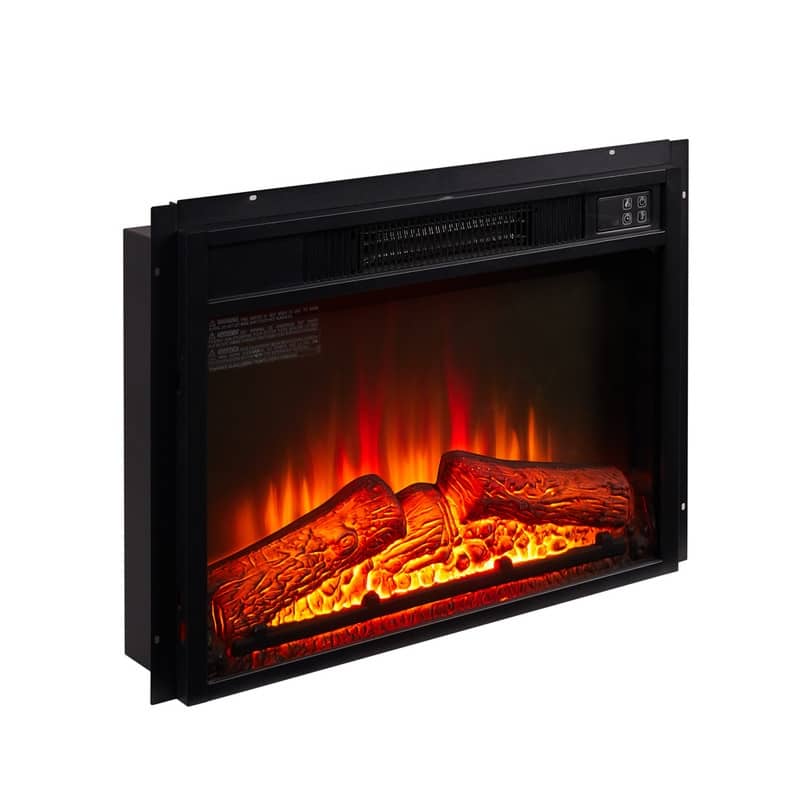 Electric Fireplace Insert 1400W 120V ,Equipped with remote control, ultra thin heater with log set & realistic flame