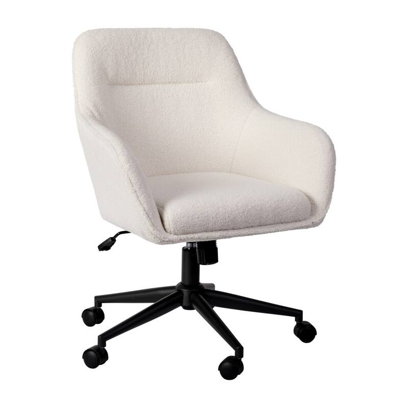 Martha Stewart Rayna Upholstered Swivel Office Chair with Metal Frame
